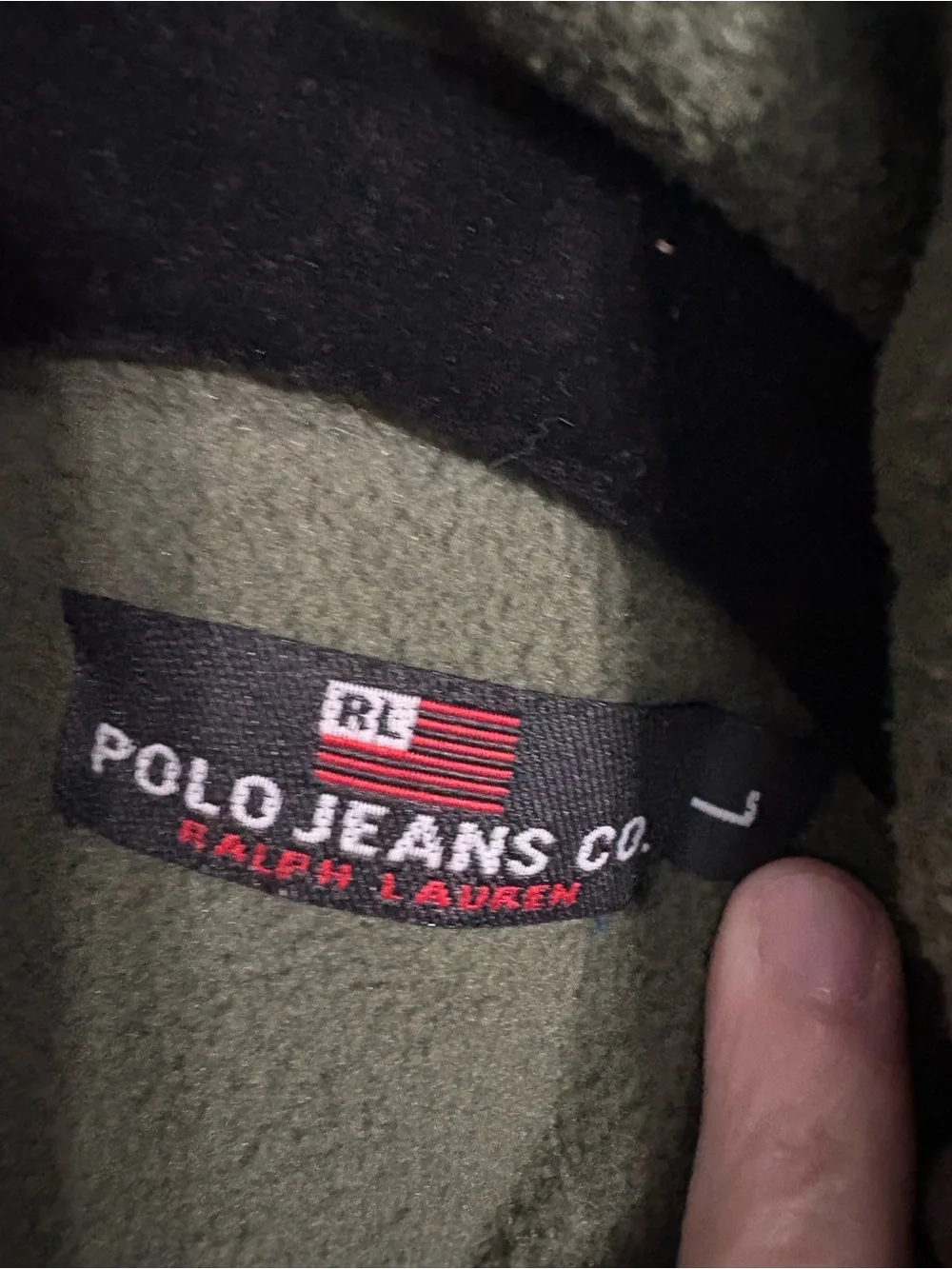 Vintage Polo Jeans Co Ralph Lauren Utility Fishing Vest Black Fleece Lined Sz L
